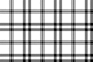 Foto op Plexiglas Tartan Eenvoudig zwart wit geruit naadloos patroon