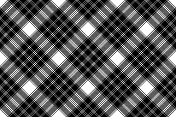 Classic pixel plaid black white seamless pattern