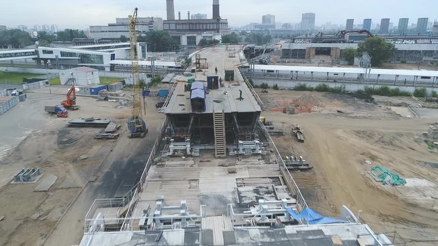 Construction of the overpass on the territory of the former ZIL. Moscow.