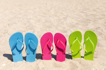 flip flops at beach