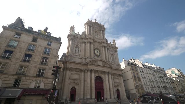 Paris church facade architecture outdoor sky