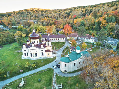 Condrita Monastery of St Nicholas from aerial view