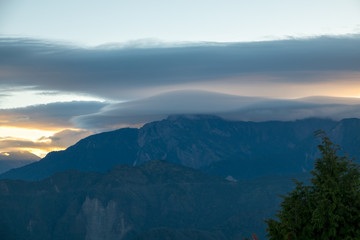 Sunset over Alishan Range, Alisan National Park, Taiwan