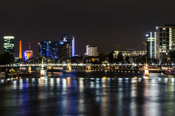 Obraz na płótnie Canvas Night view of the business district of the city of Frankfurt am Main. Germany
