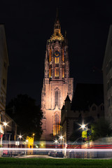 Frankfurt Cathedral - Church in Frankfurt am Main at night. Germany
