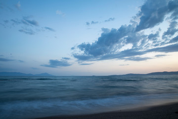 Water surface in a blue morning