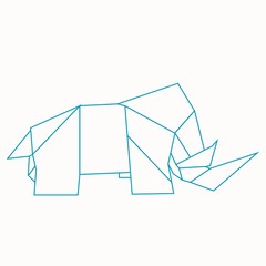 Naklejka premium Nosorożec origami