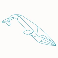 Naklejka premium Wieloryb origami
