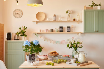 bright kitchen in loft style