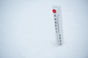 multicolored thermometer showing temperature outside