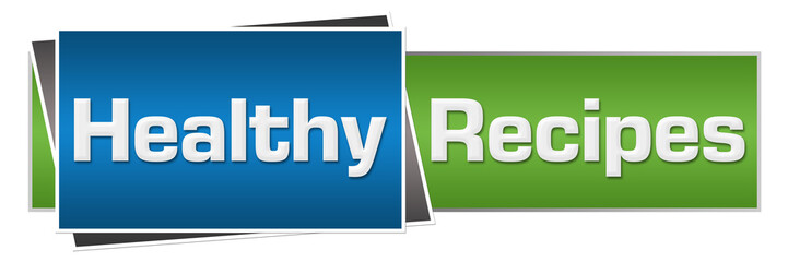Fototapeta premium Healthy Recipes Green Blue Shapes Horizontal 