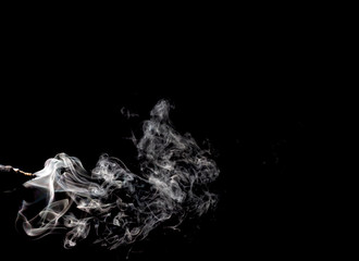 white smoke on black background