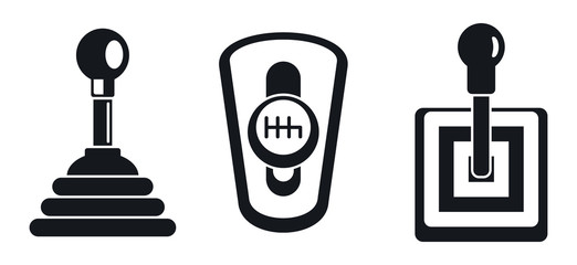 Manual gearbox icon set. Simple set of manual gearbox vector icons for web design on white background