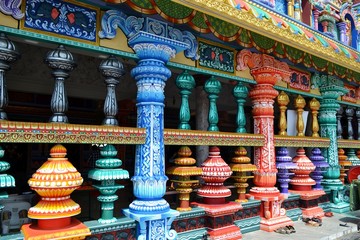 The wall of the Hindu temple