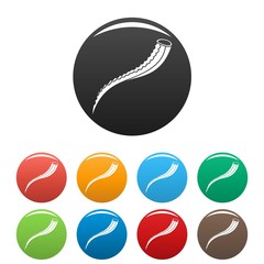 Aloe branch icons set 9 color vector isolated on white for any design