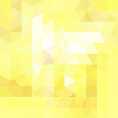 Obraz premium Geometric pattern, triangles vector background in yellow, white tones. Illustration pattern