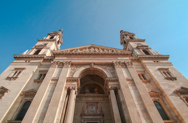 Fototapeta na wymiar Front of St. Stephen's Basilica, Budapest Cathedral