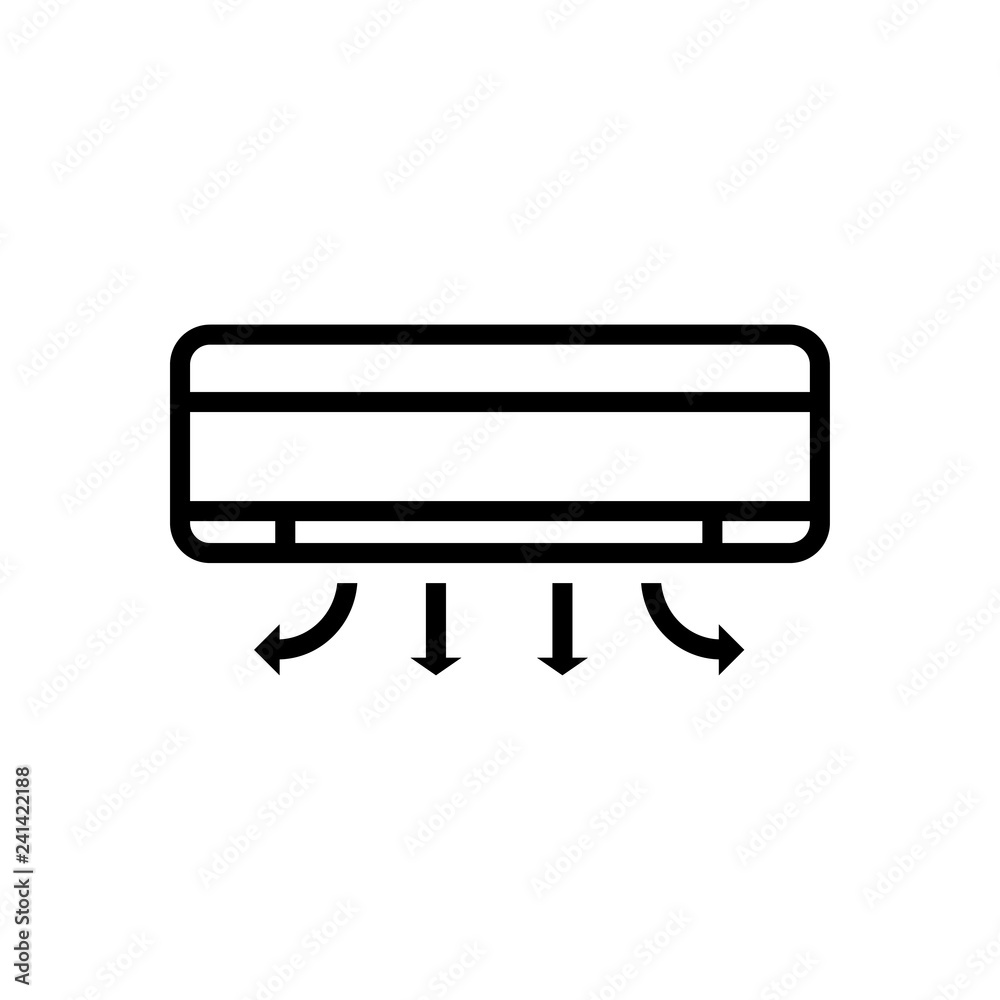 Poster Air conditioning icon vector flat style isolated on background. Air conditioning sign symbol for web site and app design.