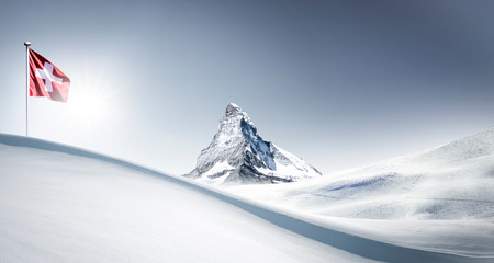 Matterhorn im Winter - obrazy, fototapety, plakaty