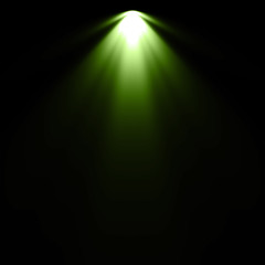 Isolated green spotlight effect on black background. Light show. Light from the top clipart.