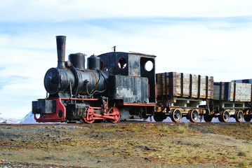 alte Eisenbahn Zug Ny Alesund Spitzbegen Norwegen