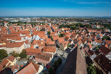 Fototapeta na wymiar View to the roofs of Noerdlingen