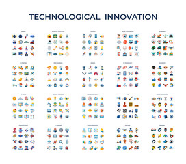 Digital vector technology icons set