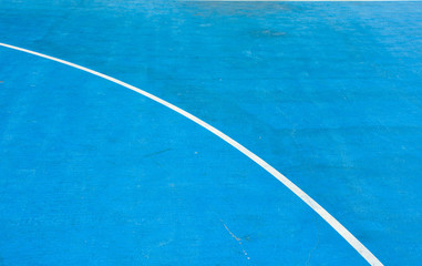 closeup blue basketball court