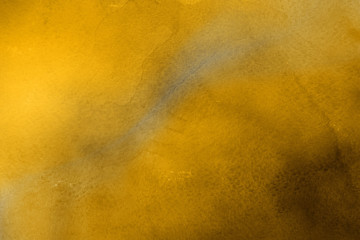 Gold luxury ink and watercolor textures on white paper background. Paint leaks and ombre effects. Hand painted vintage texture.