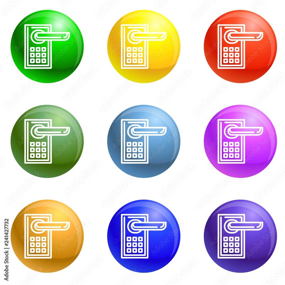 Poster wireless icons vector 9 color set isolated on white background for any web design