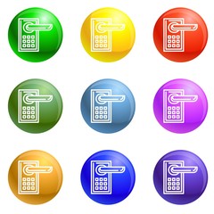 Wireless icons vector 9 color set isolated on white background for any web design 