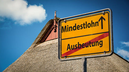 Obraz premium Schild 359 - Mindestlohn