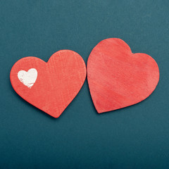 Obraz premium Valentines day paper background with hearts. Toning