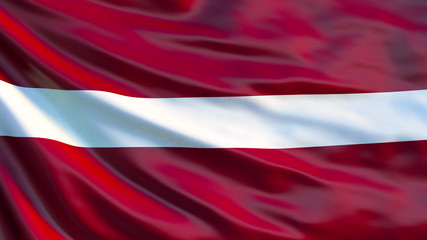 Latvia flag. Waving flag of Latvia 3d illustration