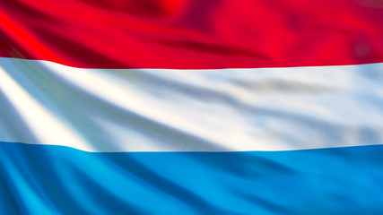 Luxembourg flag. Waving flag of Luxembourg 3d illustration