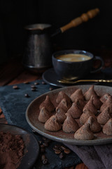 candy truffle with coffee dark key