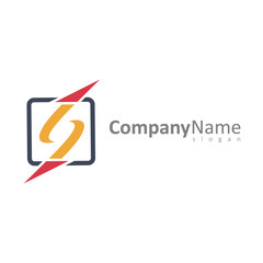 Arrow Letter S Up And Down In Square Shape Business Logo Template