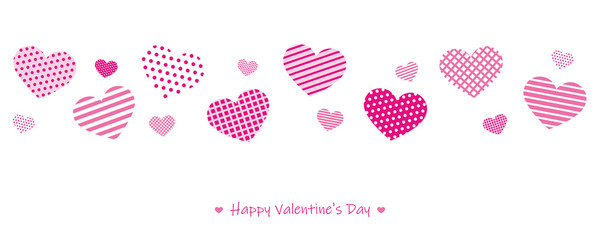 pink valentines day card with pattern hearts vector illustration EPS10