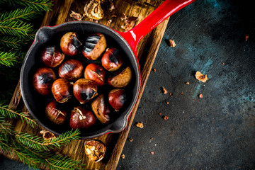 Cracked roasted chestnuts