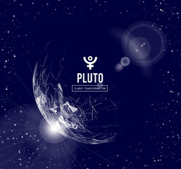 Pluto, the planet responsible in astrology for the transformation, rebirth, the collective energy of the masses. illustration