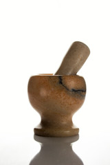 mortar and pestles isolated on white background