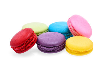 macarons isolated on white background