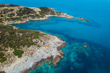 Aerial view of the seascape in Greece