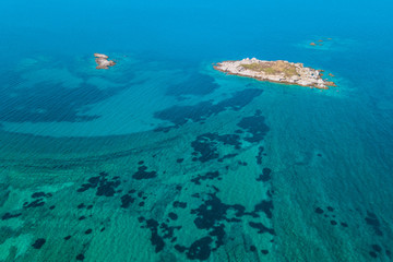 Aerial view of the seascape in Greece