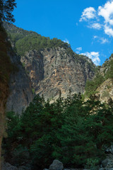 Samaria Gorge between Agia Roumeli and Omalos (Crete, Greece). Grand Canyon near Hania.