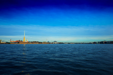 Fototapeta na wymiar Saint Petersburg Neva river background
