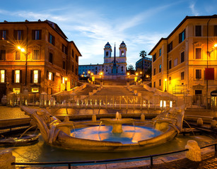 Naklejka premium Illuminated Piazza di Spagna