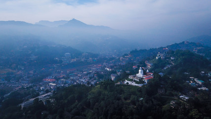 City in Sri Lanka aerial view in the evening