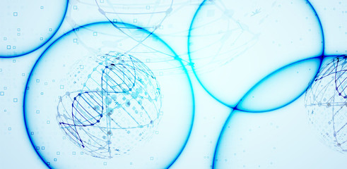 Science template, wallpaper or banner with a DNA molecules. Vector illustration.