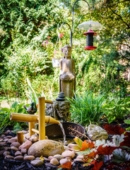 Buddha garden with water feature